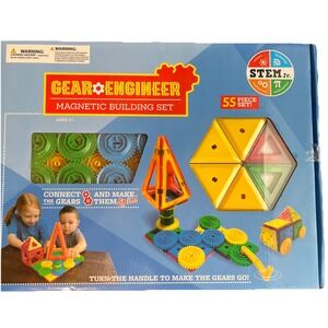 Gear Engineer Magnetic Building Blocks 55 Piece Set Stem Jr. Age 3+ Unisex
